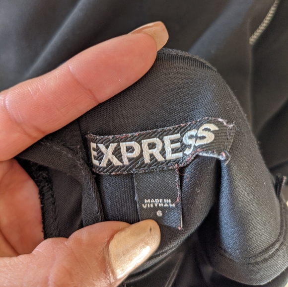 Express Bodycon Sleeveless Strapped Black Mini Dress Sz 6 - Picture 8 of 9